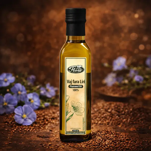 Vaj Fara Liri (Flaxseed Oil) 100% Natyral – Burim i Pasur me Omega-3 për Shëndet dhe Vitalitet