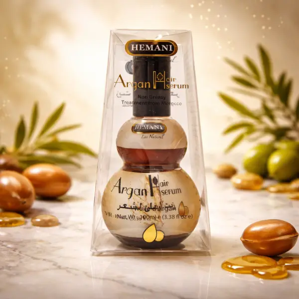 Serum Argan për Flokë – Hemani | Kujdes Premium për Flokë të Shëndetshëm