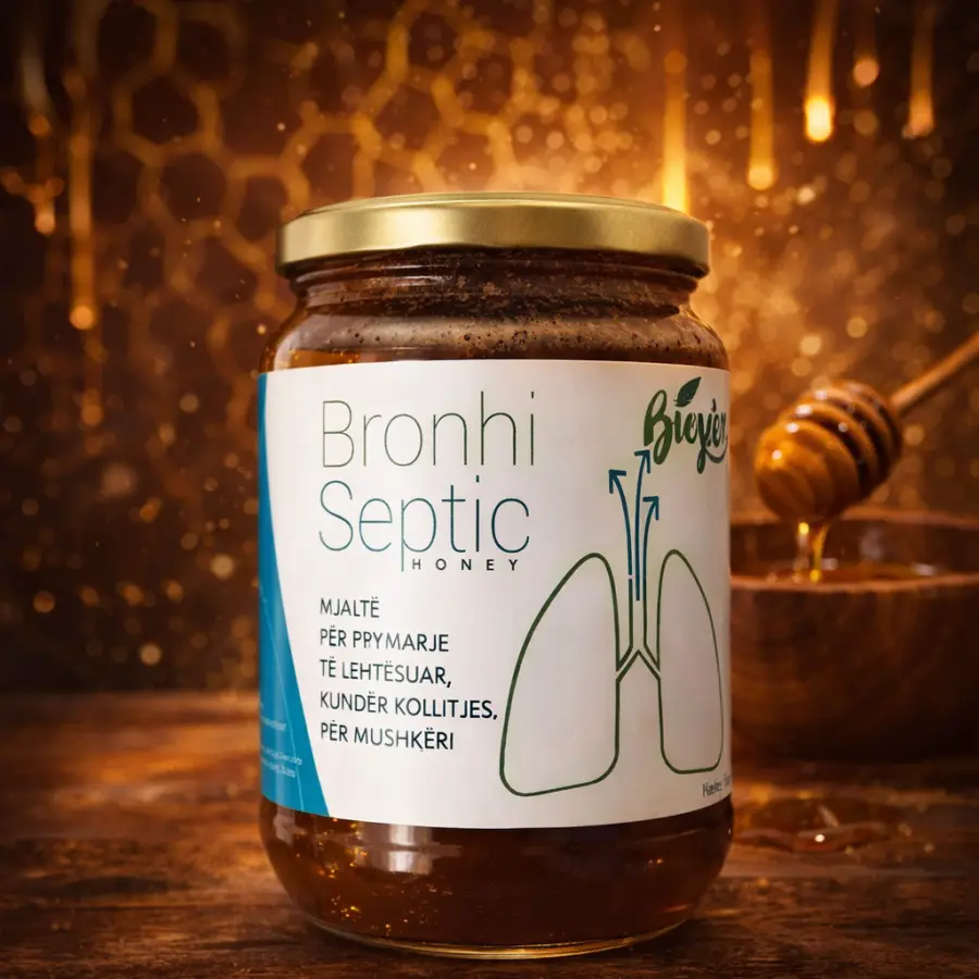Bronhi Septic Honey – Mjaltë Natyral për Frymëmarrje të Lirë